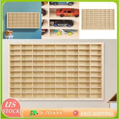 Деревянный шкаф-витрина для моделей игрушечных автомобилей стойка для хранения игрушек 1:64 сетка 60/80 - Изображение 1 из 4