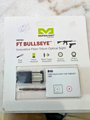 Mirilla de punto verde trasera fija Meprolight FT Bullseye para Sig P365 (NO SAS) Foto 1 de 2