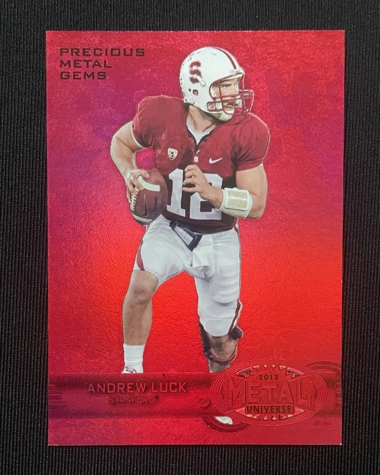 2013 Fleer Retro PRECIOUS METAL GEMS RED Andrew Luck Metal Universe Red /100 - Image 1 of 2