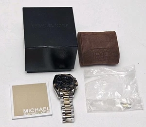 MICHAEL KORS BRADSHAW Two-Tone Gold/Silver CHRONOGRAPH WATCH in Box New Battery - Picture 1 of 8
