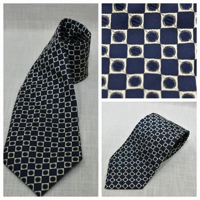 Roberto Villini Corbata Azul Marino Oscuro Seda Diseñador Preppy Corbata Vestido Traje  Foto 1 de 4
