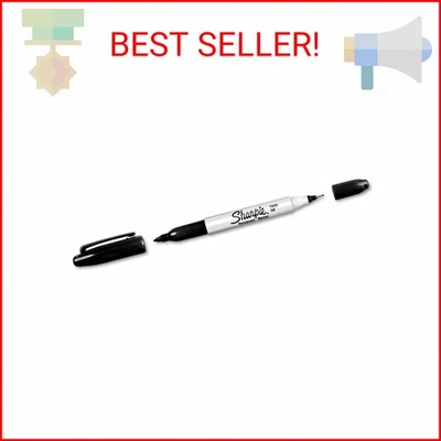 Sanford Brands Twin Tip Permanent Marker, Fine/Ultra Fine Point, Black (SAN32201 - Image 1 of 2