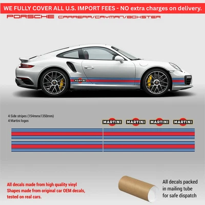 Martini Racing Side Stripes for Porsche Carrera / Cayman / Boxster - Image 1 of 2