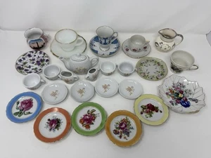 Vtg TEA PARTY CUPS SAUCERS TRAY TEAPOT Mixed LOT OF 28 Small Miniature China pcs - Picture 1 of 20