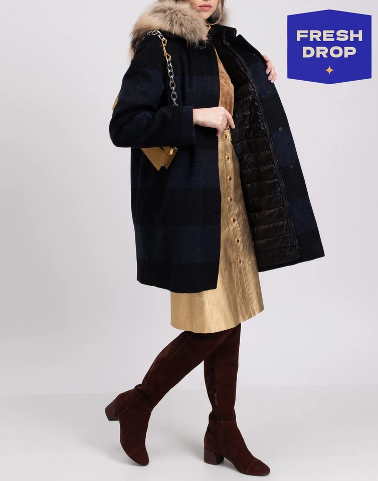 RRP €861 WOOLRICH 3in1 Coat Size L Alpaca Mohair & Wool Blend Down  Gilet Hooded - Image 1 of 4