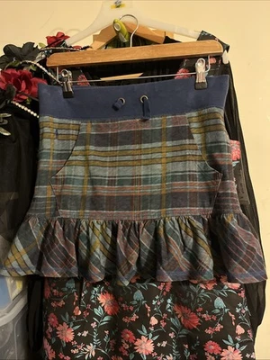 Women’s Size L Blue Mix Check Skirt, Short, Pocket, Lined, Ralph Lauren Brand. - Image 1 of 4