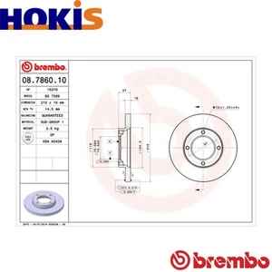 2x BRAKE DISC 08.7860.10 FOR PIAGGIO PORTER/Bus/Platform/Chassis/Van DAIHATSU - Picture 1 of 9