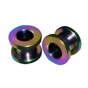 Anodized Titanium Tunnels - 0 gauge - 6mm Wearable Area - Sold as a Pair - Picture 1 of 1