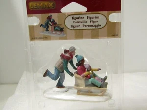 Lemax FAMILY SNOW DAY #92755 Sled Figure Vail Village Winter Mom Dad Child - Picture 1 of 4