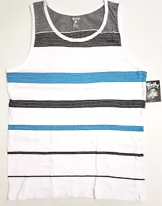 Striped Tank Top T-shirt Sleeveless Vest Tops 100% Cotton Adult Men's LARGE NWT - Picture 1 of 2