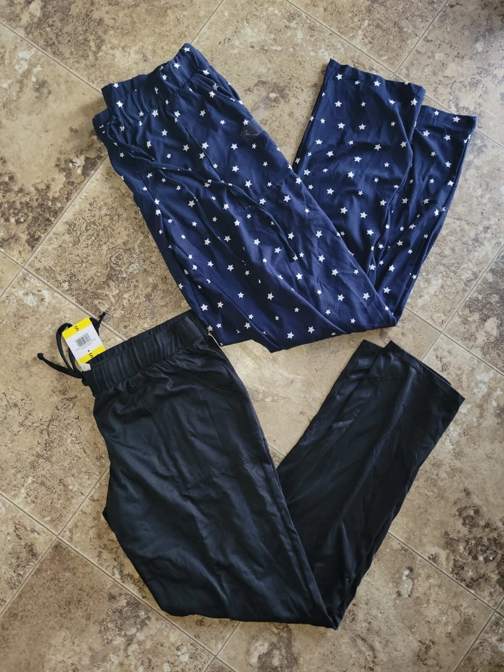 Womens Lucky Brand Set of 2 Lounge Pant Pajamas Blue Star Black Small S - Image 1 of 1