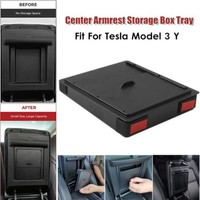 For Tesla Model 3 Y Center Console Organizer Armrest Hidden Storage Box Parts