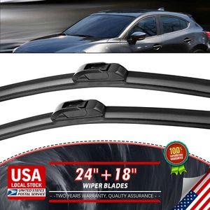 24"+18" Car Windshield Wiper Blades For KIA Optima 2007-2015, Set of 2  J-Hook - Picture 1 of 15