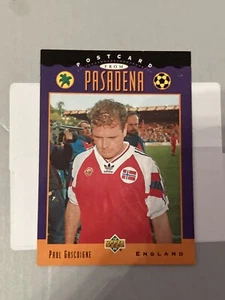 PAUL GASCOIGNE - POSTCARD FROM PASADENA USA 1994 UPPERDECK CARD - ENGLAND - Picture 1 of 2