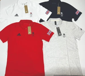 Adidas Polo Shirt Team GB Tee Latest Kit Olympic Blue Red White Ladies Mens - Picture 1 of 35