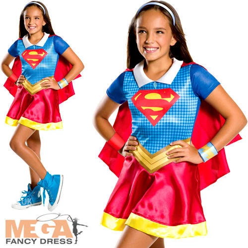 Supergirl Girls Age 3-10 Fancy Dress Book Day Superhero Kids Childrens Costume - Image 1 of 1