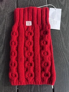 Tse Dog Sweater 100% Cashmere Size Small Fire Red Cable - Picture 1 of 5