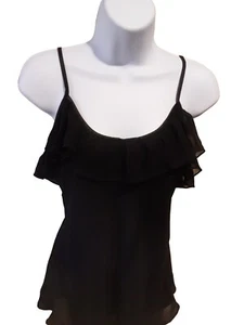 GAP Sleeveless Ruffled Front Tank black size Small New - Picture 1 of 7