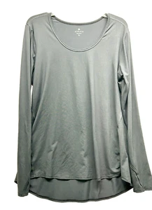 Athleta Womens Grey XL Long Sleeve Thumbholes Polyester Blend Shirt (C4) - Picture 1 of 5