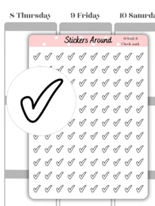 Mini Check Mark Icon Planner Sticker, Tick Mark Sticker, Calendar & Journal - Picture 1 of 1