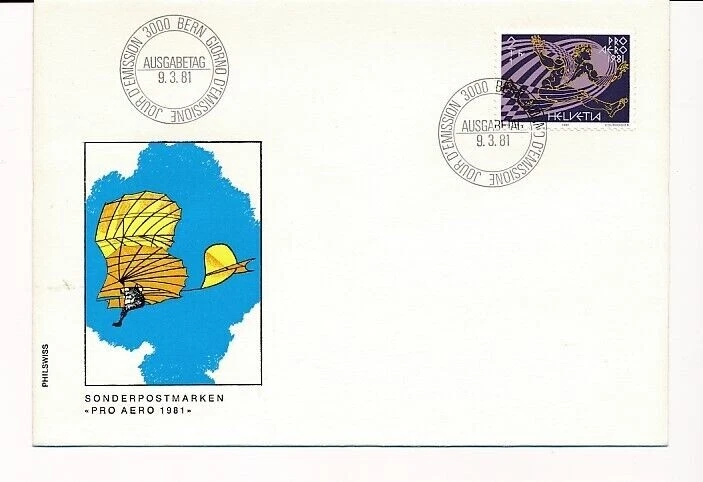 D95726 Pro Aero 1981 Aviation FDC Switzerland - Image 1 of 1