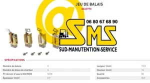 BT TOYOTA S16D KIT 4 BALAIS CHARBON MOTEUR POMPE TRANSPALETTE PIECE - Picture 1 of 1