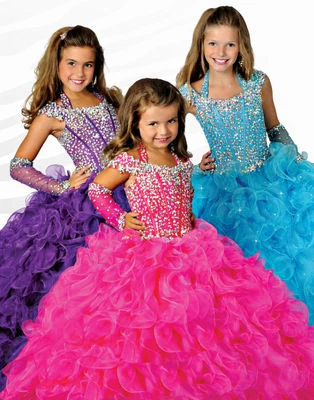 Purple/Rose/Blue Flower Girl Princess Ball Gown Formal Prom Party Pageant Dress - Image 1 of 4