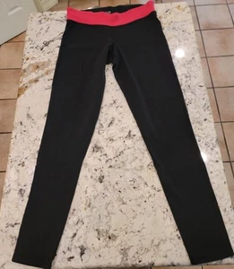 Leggings Champion Donna Taglia Large Cropped Nero/Rosa Yoga Corsa Palestra - Foto 1 di 5