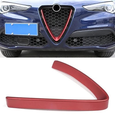 Red Front Bumper Air Grille Trim For Alfa Romeo Stelvio 2017-2021 2018 2019 2020 Foto 1 de 4