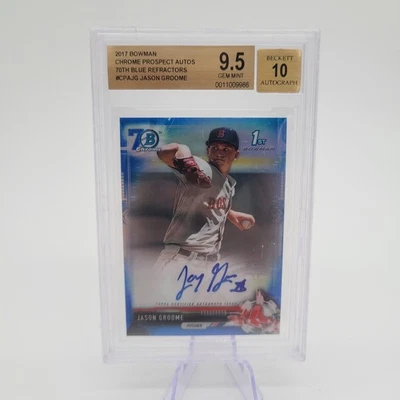 2017 Bowman Chrome Prospect Auto #CPAJG JASON GROOME 70th Auto BGS 10 - Image 1 of 2