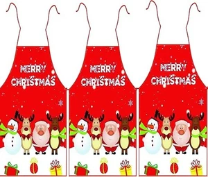 3x Christmas Aprons Santa Snowman Kitchen for Xmas Party Chef 60cm x 80cm - New - Picture 1 of 1