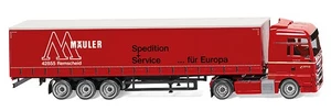 WIKING, MAN TGX Euro 6 4x2 con semi telone 3 assi Servizio di spedizione Maul... - Foto 1 di 1