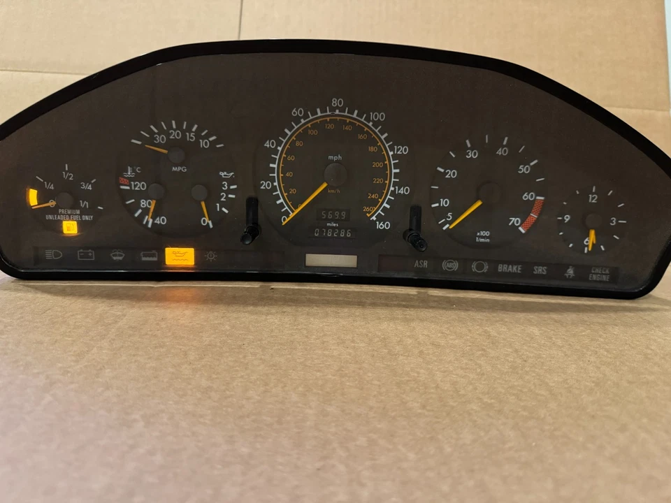 Cuadro medidor velocímetro instrumento Mercedes W140 400SE S420 S500 1992-1995 FABRICANTE DE EQUIPOS ORIGINALES Foto 1 de 4