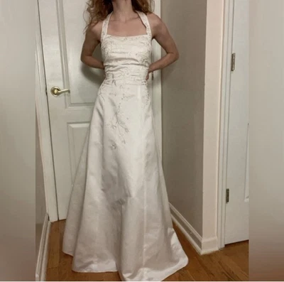 Vestido de novia vintage Y2K halter top talla mediana - buen estado Foto 1 de 4