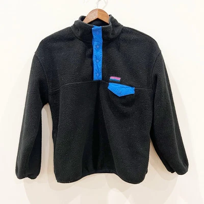 GAP Kids Jacket 10 Black Sweatshirt Arctic Fleece Reissue Pullover Snap Outdoor - Image 1 of 4