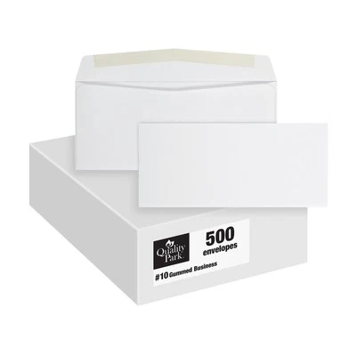 Letter Size White Business Envelopes 4-1/8x9-1/2 Inch Gummed Closure 500 Pack - Image 1 of 4