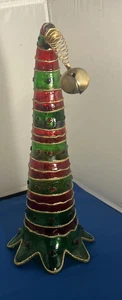 Großer dünner Glas Christbaumschmuck rot grün 13,5 Zoll groß handgefertigt - Bild 1 von 11