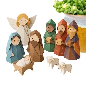 Presepe di carta fai da te presepe artigianale decorazione festa Natale carta artigianato - Foto 1 di 11