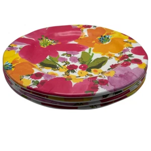 TAG Brand Springtime Floral Melamine Dinner Plate Set of 4 G17710 Brand New - Picture 1 of 3