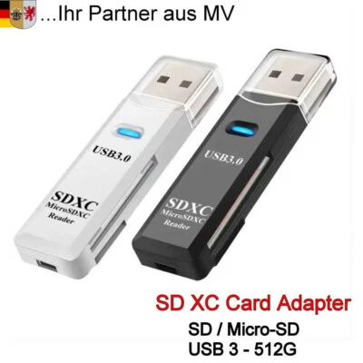 USB 3.0 Hochgeschwindigkeits 2-in-1-Kartenleser / Micro SD XC TF Card Adapter - Bild 1 von 4