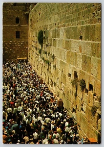 Postal Multitud de Personas Muro de los Lamentos Jerusalén Israel Palestina religiosa - Imagen 1 de 2