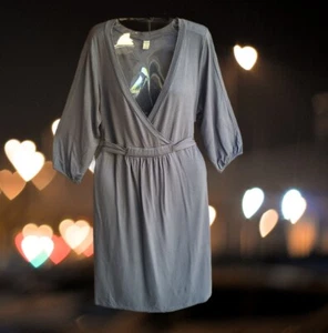 Old Navy Women's Knee Length Stretch Jersey Dress 3/4 Sleeves Gray Size L - Picture 1 of 12