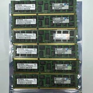 Elpida lot of 6 (8gb) 2rx4 pc3 10600r Server Type Memory - Picture 1 of 5