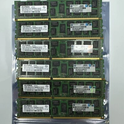 Elpida lot of 6 (8gb) 2rx4 pc3 10600r Server Type Memory - Image 1 of 4