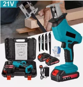 21V Reciprocating Saw Cordless Hand Saw Electric Wood Metal Cutter+2 batteries - Picture 1 of 13