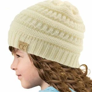 CC Exclusives Kids/Children's Knit Beanie Hat in Ivory - Picture 1 of 3