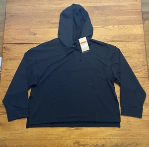 Women's Nike Yoga Dri-FIT Fleece Pullover Hoodie Top Black DM7033-010 Size Large - Picture 1 of 4