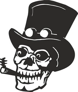 Deko "Freak" Höhe 50cm-70cm Totenschädel Zylinder Gothik Deko Halloween - Picture 1 of 3