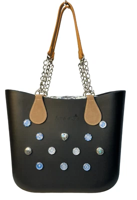 Black Sapphire Glass Charms & Snap Button Jewelry Eva OBag Handbag / Tote - Image 1 of 3