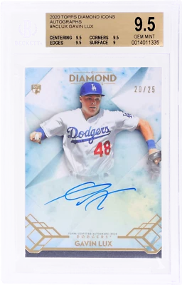 2020 Topps Diamond Icons Gavin Lux Auto #ACLUX /25 BGS 9.5/10 - Image 1 of 2